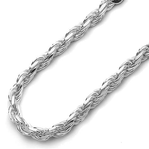 5mm 925 Sterling Silver Italian Rope Chain Necklace Made In Italy