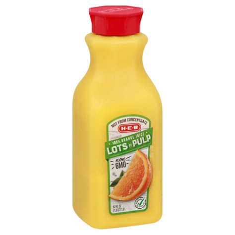 H E B Select Ingredients Lots Of Pulp Orange Juice Shop Juice At H E B