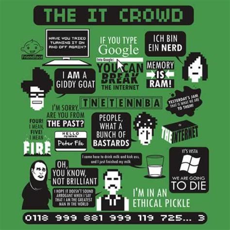 The intelligence of that creature known as a crowd is the square root of the number of people in it. the biggest difference between a river and a river of crowds is that the first always reaches its goal, but the second usually gets tired and disperses. The IT Crowd Quotes Tshirt