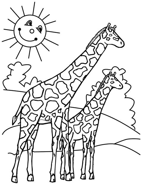Giraffe Coloring Pages Printable Tagged With Coloring Page Giraffe 1