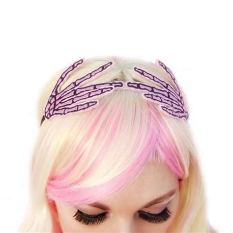 pastel goth headband skeleton hand pastel goth pastel grunge pastel goth accessories gothic