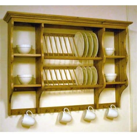 This post contains affiliate links disclosures. PINE WALL MOUNTED PLATE RACK | Kitchen wall shelves ...