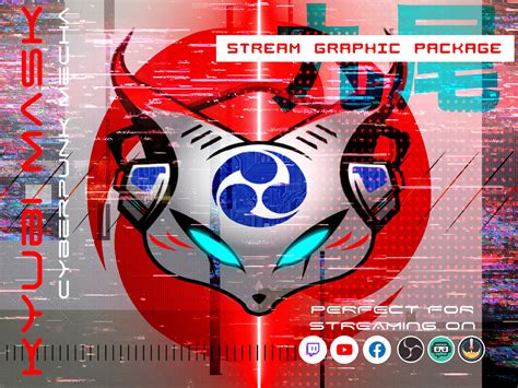 Animated Twitch Overlay Cyberpunk Mecha Kyubi Mask Package Etsy