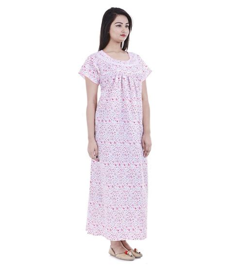 Buy Apratim Cotton Nighty And Night Gowns White Online At Best Prices In India Snapdeal