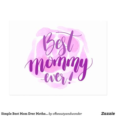 simple best mom ever mother s day postcard zazzle best mom mother day wishes postcard