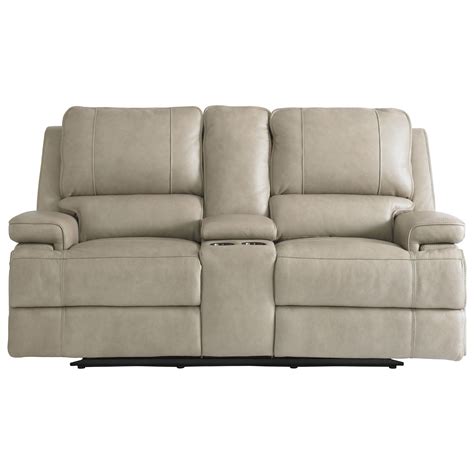 Bassett Club Level Parsons Double Reclining Console Loveseat With