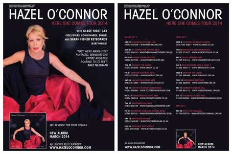 Hazel O Connor Here She Comes Tour And Album Out March 2014