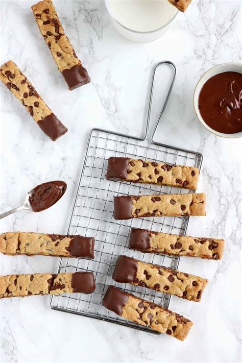 Chocolate Dipped Cookie Sticks Dels Cooking Twist