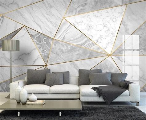 Geometric Marble Wallpaper Peel And Stick Wall Murals Shape Etsy In