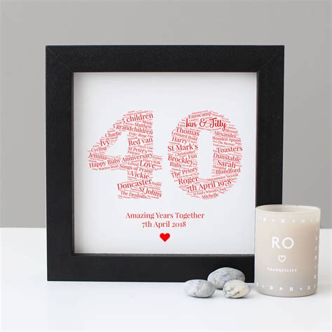 Personalised 40th Anniversary T By Hope And Love