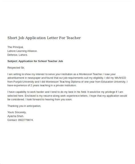 20 Job Application Letter For Teacher Templates Pdf Doc