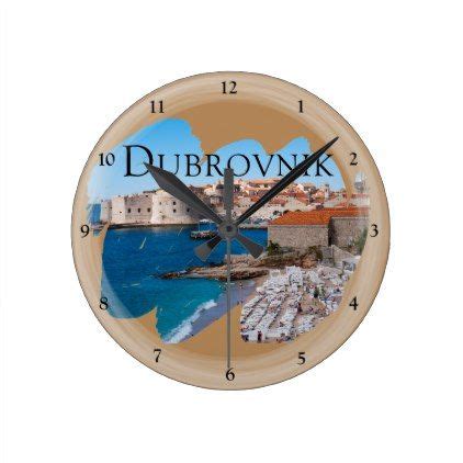 Dubrovnik With A View Round Clock Summer Gifts Season Diy Template Ideas Clock Dubrovnik