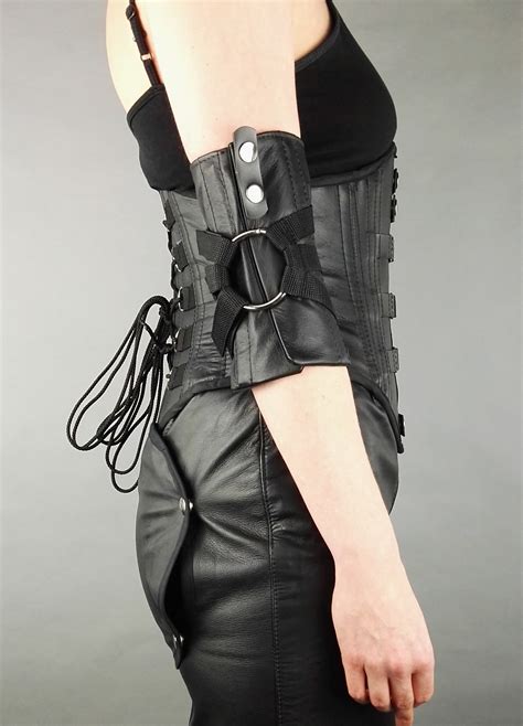 steel boned corset with bondage armbinders etsy norway