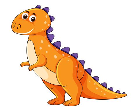 Cute Orange Dinosaur Character 373744 Vector Art At Vecteezy