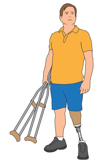 Amputee Holding Crutches Stock Illustration Download Image Now Istock
