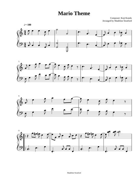 Mario Theme For Piano Solo Sheet Music For Piano Download Free In Pdf