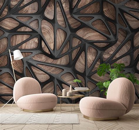 Modern 3d Wall Art Wall Paper Wall Mural Living Room Etsy 3d For