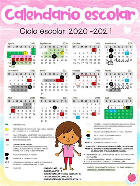 Calendario Escolar 2020 2021 Calendario Preescolar Calendario Escolar