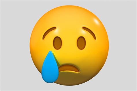 3d Emoji Sad But Relieved Face Cgtrader