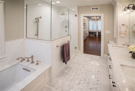Example of a small transitional kids' gray tile and subway tile marble floor and gray floor bathroom design in new york with shaker cabinets, white. Bathroom Trends for 2021-Roeser Home Remodeling