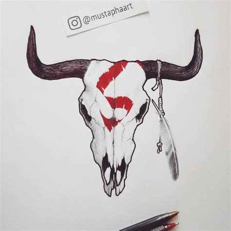 Cow Skull Drawing Cowskull Drawing Art Sketch By Superstar201686