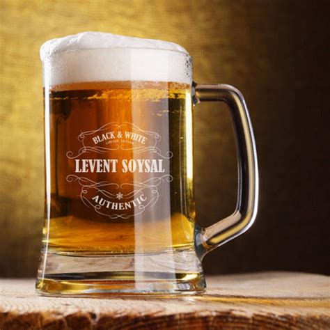 Personalised Beer Glasses Custom Pint Tumblers Engraved 500cc Drinkwares Personal Message On