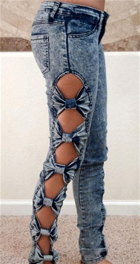 Diy Distressed Ripped Jeans Tutorial Hipster Jeans Bow Jeans Diy