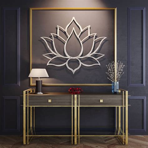 Lotus Flower Large 3d Metal Wall Art Meditation Wall Art Etsy