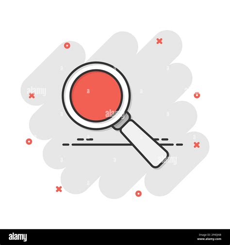 vector cartoon magnifying glass icon in comic style search magnifier illustration pictogram