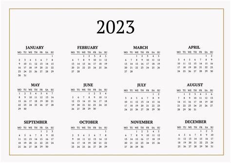 Classic Monthly Calendar For 2023 A Calendar In The Style Of
