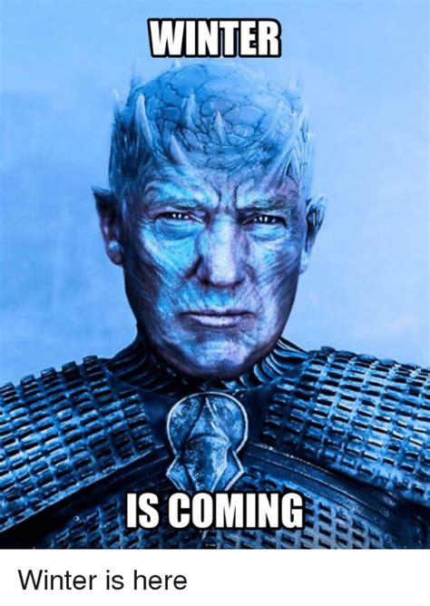 Uploaded byan imgflip user7 years ago. WINTER IS COMING Winter Is Here | Donald Trump Meme on ME.ME