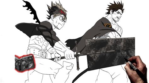 How To Draw Asta And Yami Step By Step Black Clover Youtube