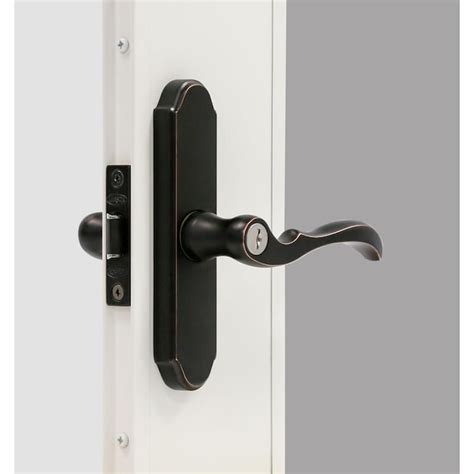 Larson Aged Bronze Storm Door M2 Mortise Latch Set In The Screen Door