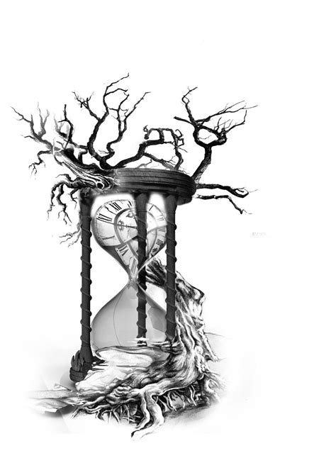 sandy watch combined with a roman numbers watch and trees with good quality for doing tattoo