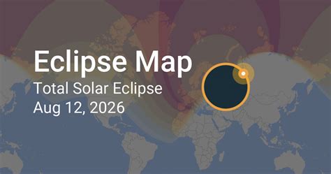 A solar eclipse occurs when a portion of the earth is engulfed in a shadow cast by the moon which fully or partially blocks sunlight. Map of Total Solar Eclipse on August 12, 2026