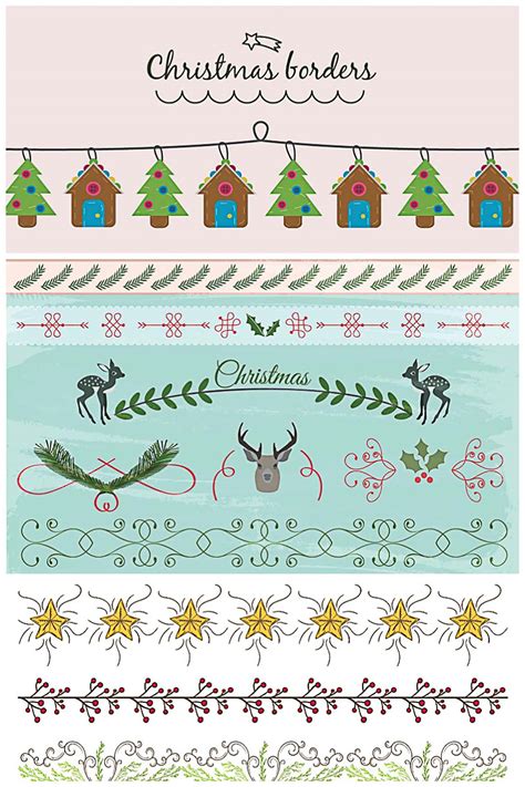 Christmas Borders And Dividers Cute Vector Collection