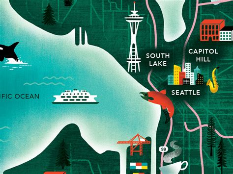Seattle Map Wip By Brad Woodard On Dribbble