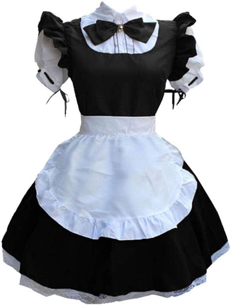 Amazon BellaPunk Women French Maid Black Dress Sexy Lolita Costume