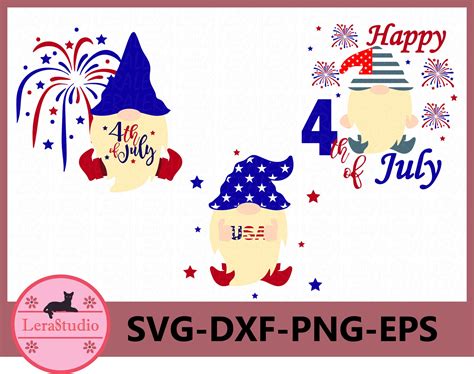 4th Of July Svg Gnome Svg Files Gnome Fourth Of July Gnome Etsy