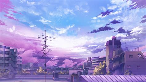 Download Clouds Scenic Anime Sky Wallpaper By Wendym35 Anime Sky
