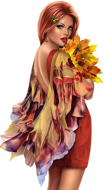 Tube Femme Automne Png Autumn Woman Png Leaves