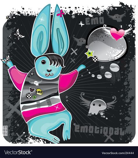 Emo Rabbit Royalty Free Vector Image Vectorstock