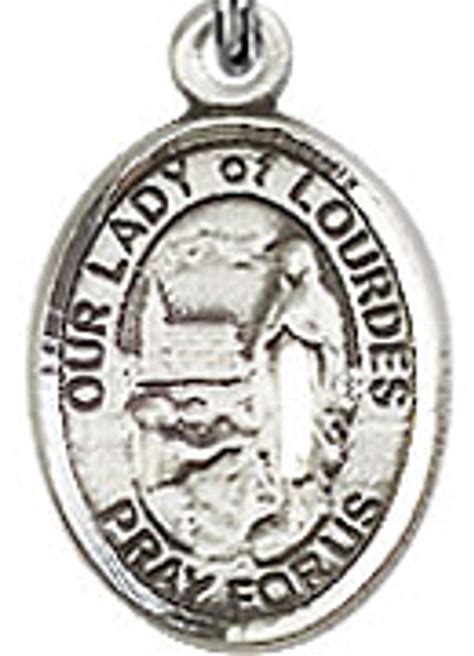 Our Lady Of Lourdes 50 Oval Sterling Silver Side Medal Sisters