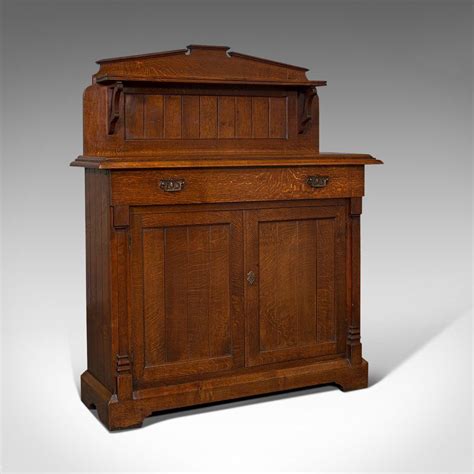Antique Chiffonier Scottish Oak Sideboard Cabinet Victorian C