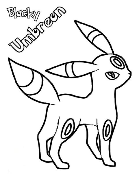 Umbreon Coloring Pages Printable Activity Shelter Pokemon Coloring