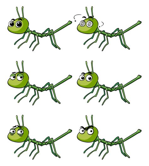 Stick Insect With Different Emotions 370559 Vector Art At Vecteezy