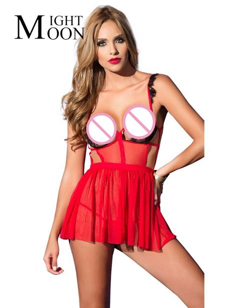 Buy Moonight Sexy Sleepwear Sexi Woman Lingerie Chemise Lace Up Sexy Underwear
