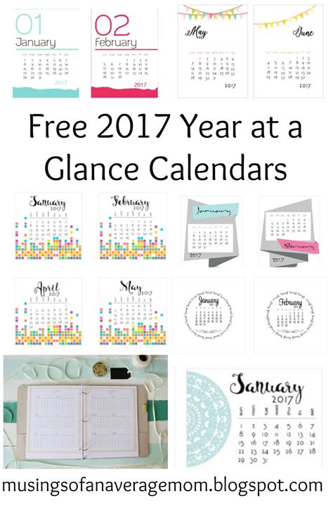 musings of an average mom 2017 year at a glance calendars