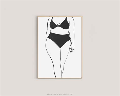 Wall D Cor Bodypositive Poster One Line Drawing Art Body Positive Art