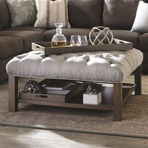 Using An Ottoman As A Coffee Table Coffee Table Decor